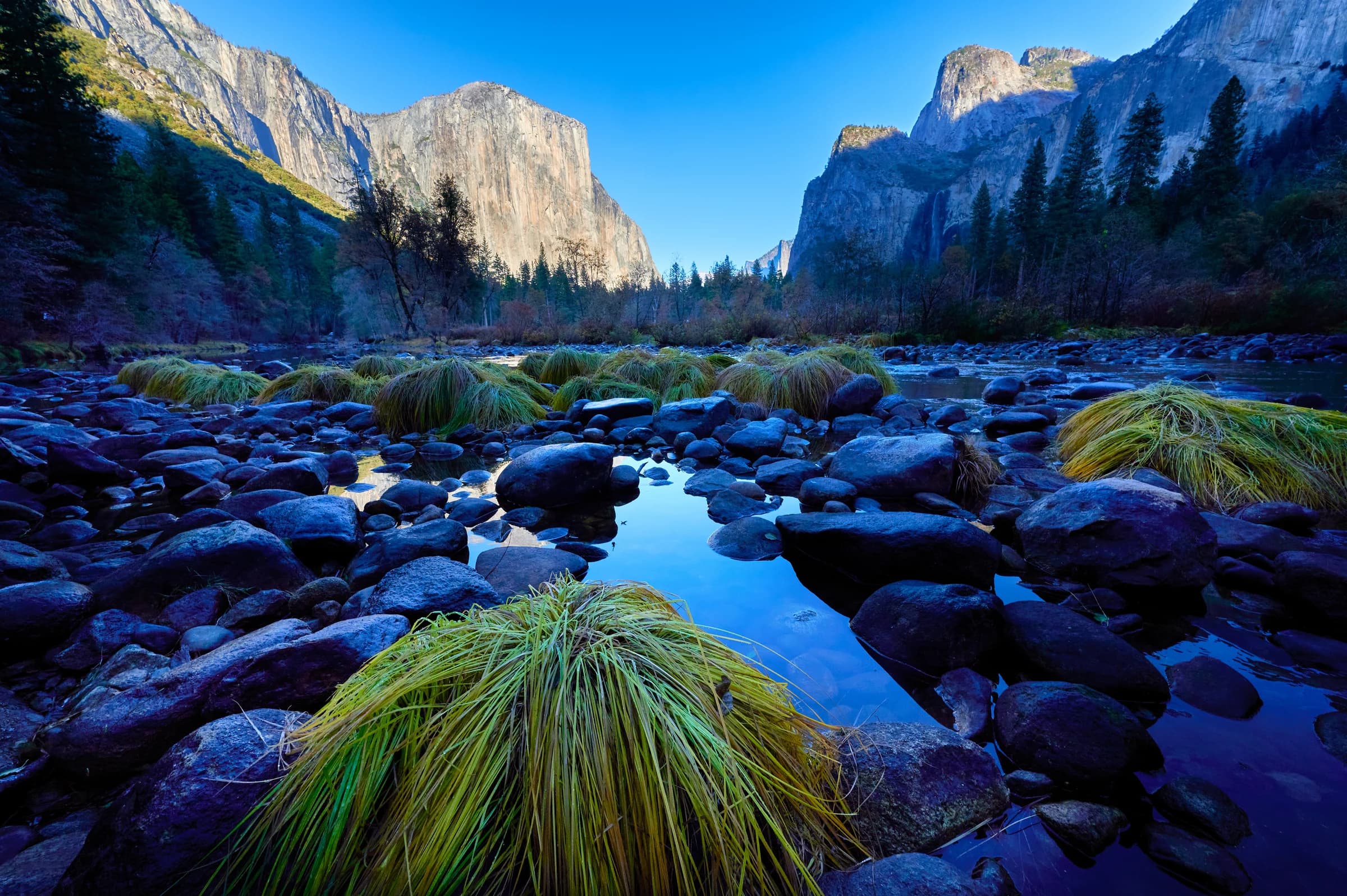 Merced River's Reflective Stones