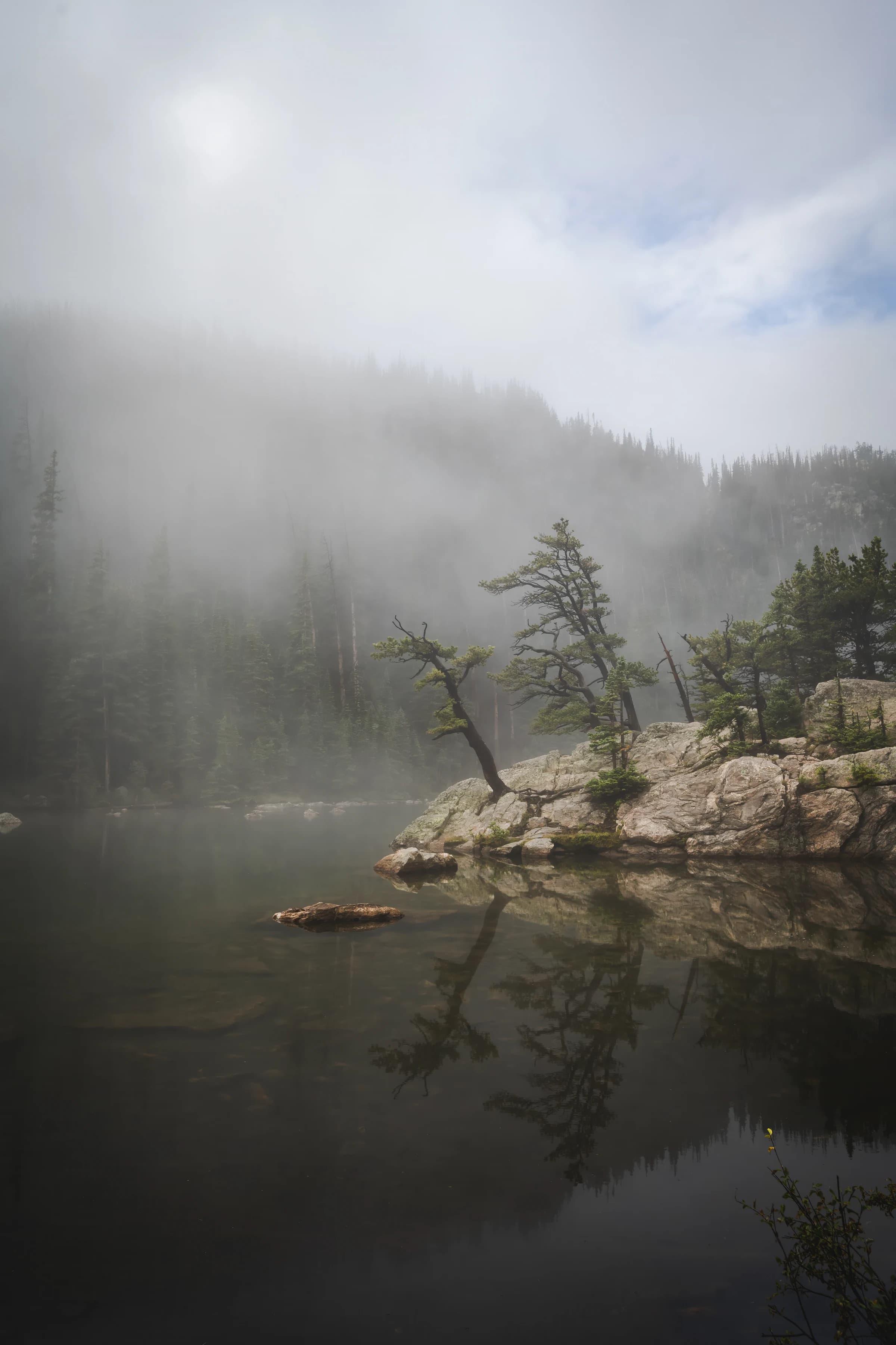 Mirror Lake's Misty Embrace