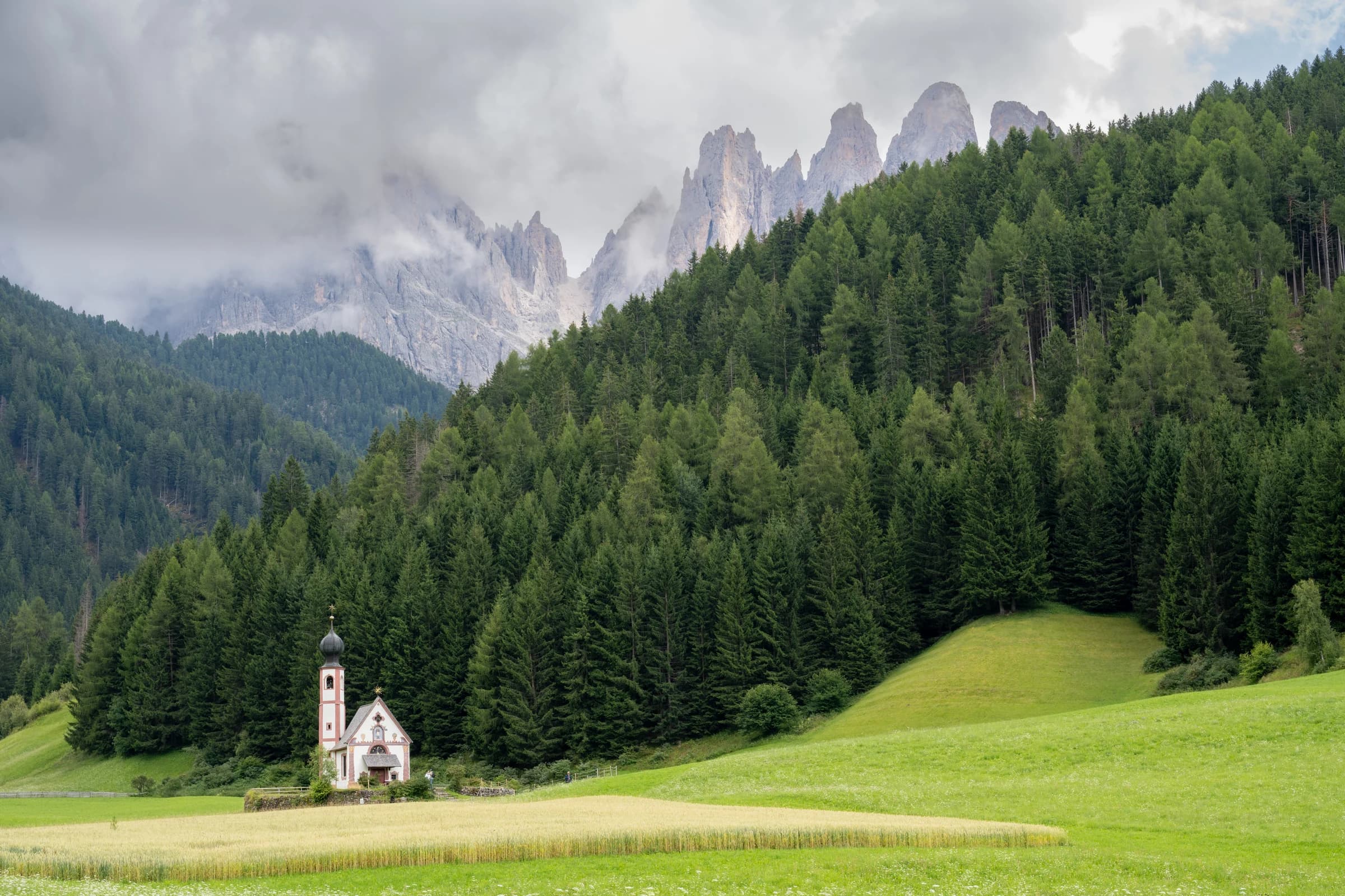 Dolomites Chapel in Verdant Valley