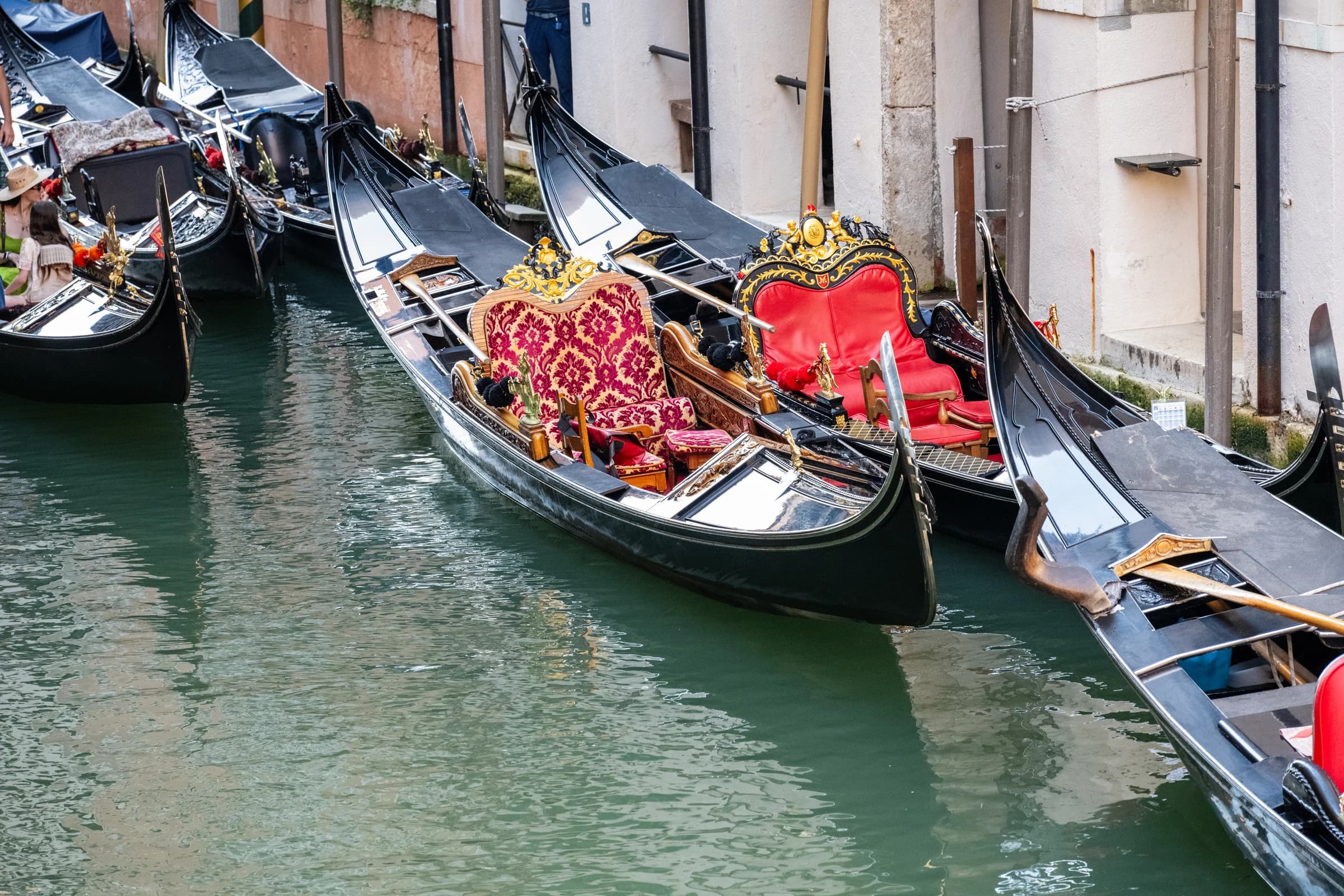 Venetian Gondolas in Still Water