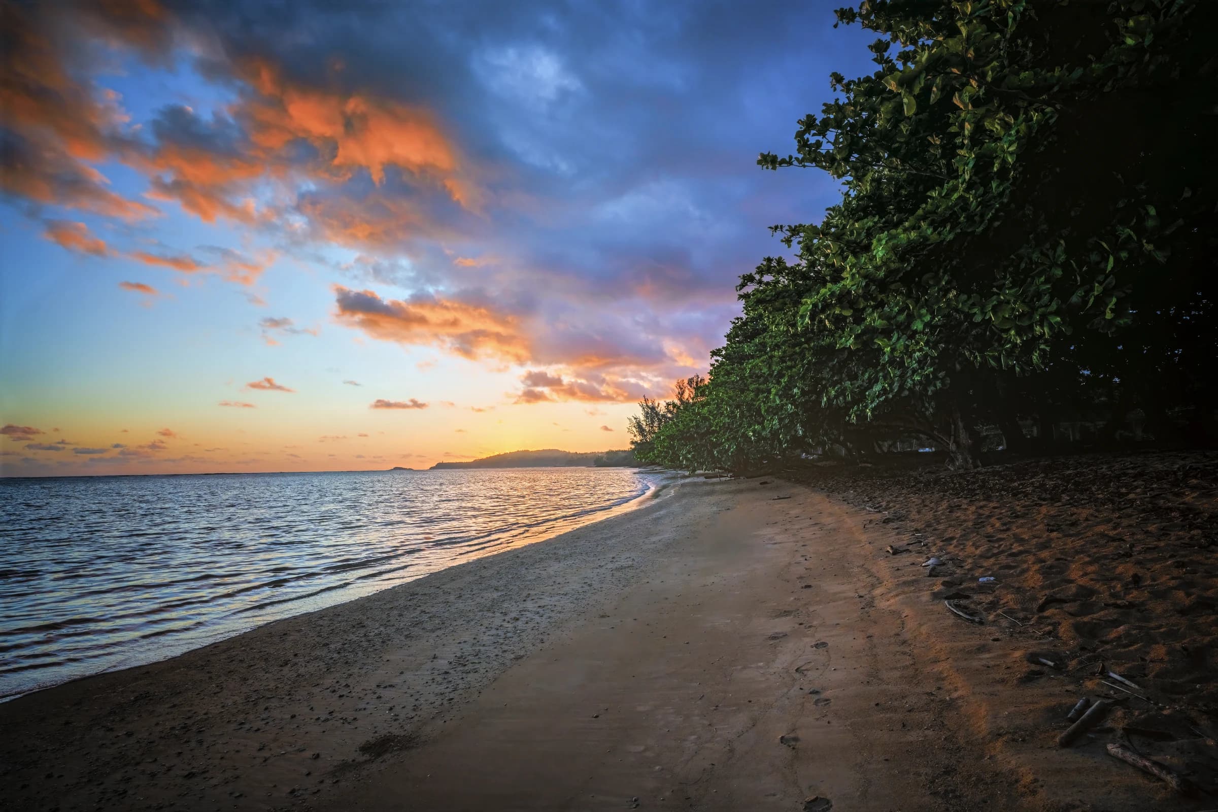 Beach Sunset, Tropical Island Shore
