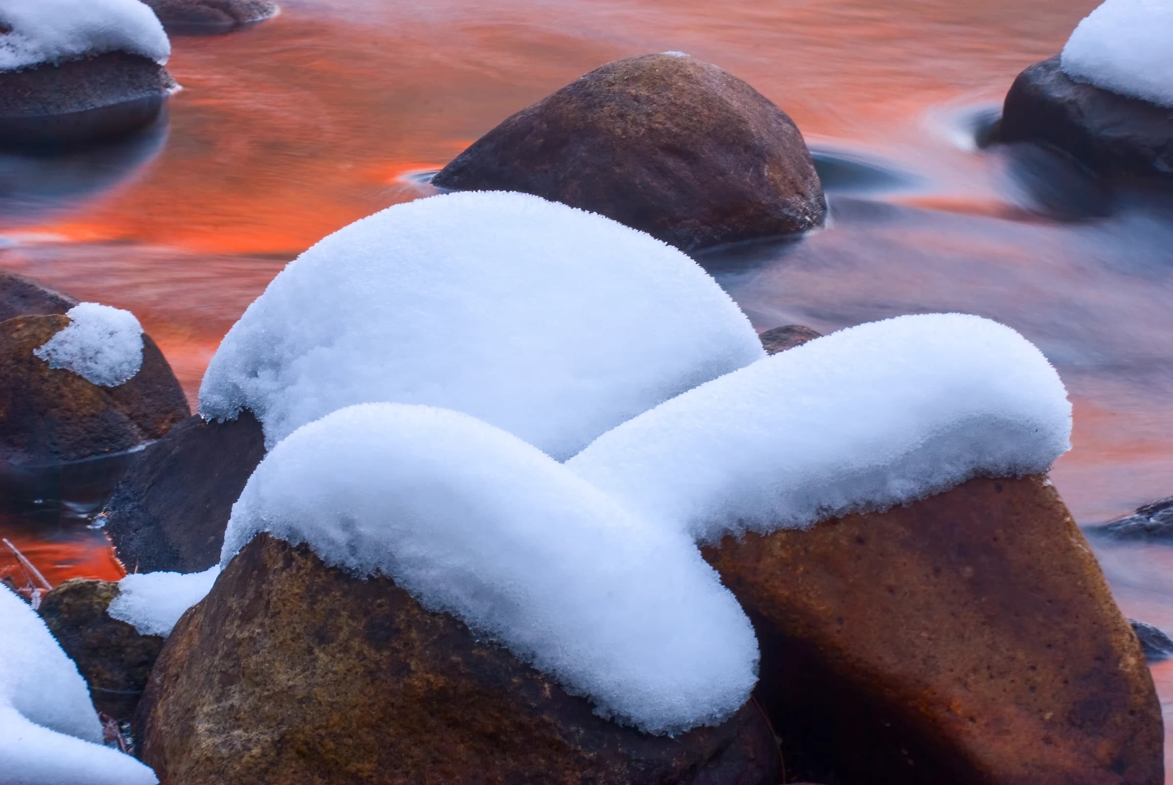 River Stones in Winter's Embrace