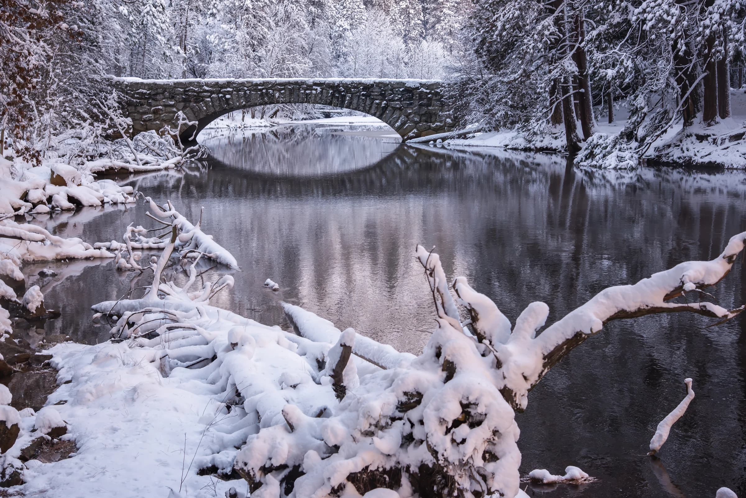 Winter Bridge Reflection