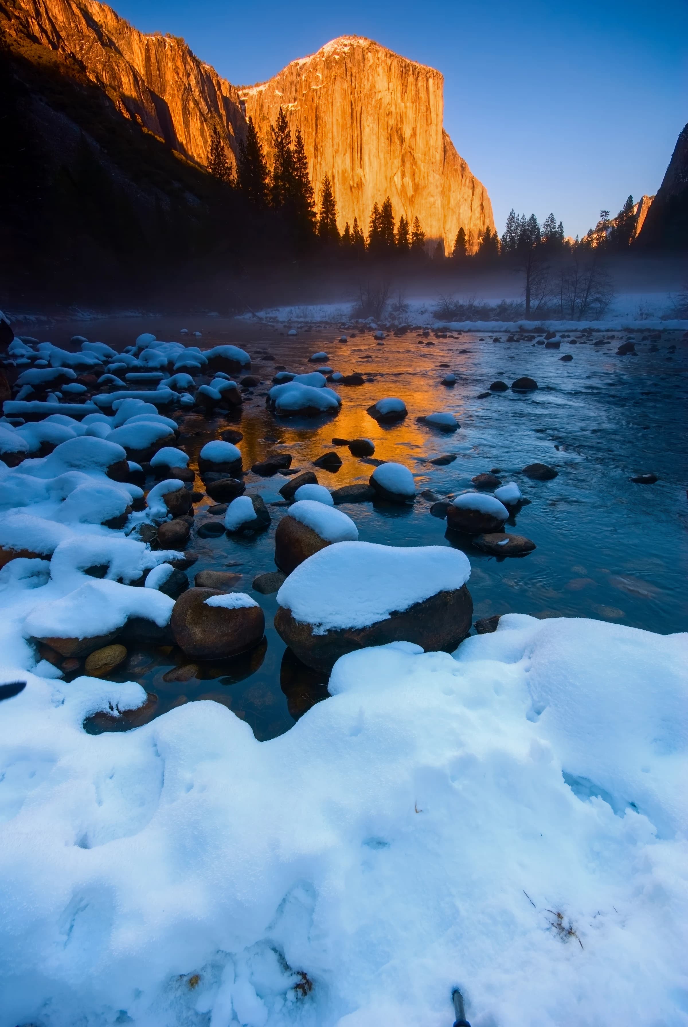 El Capitan's Winter Glow — Yosemite Valley, California