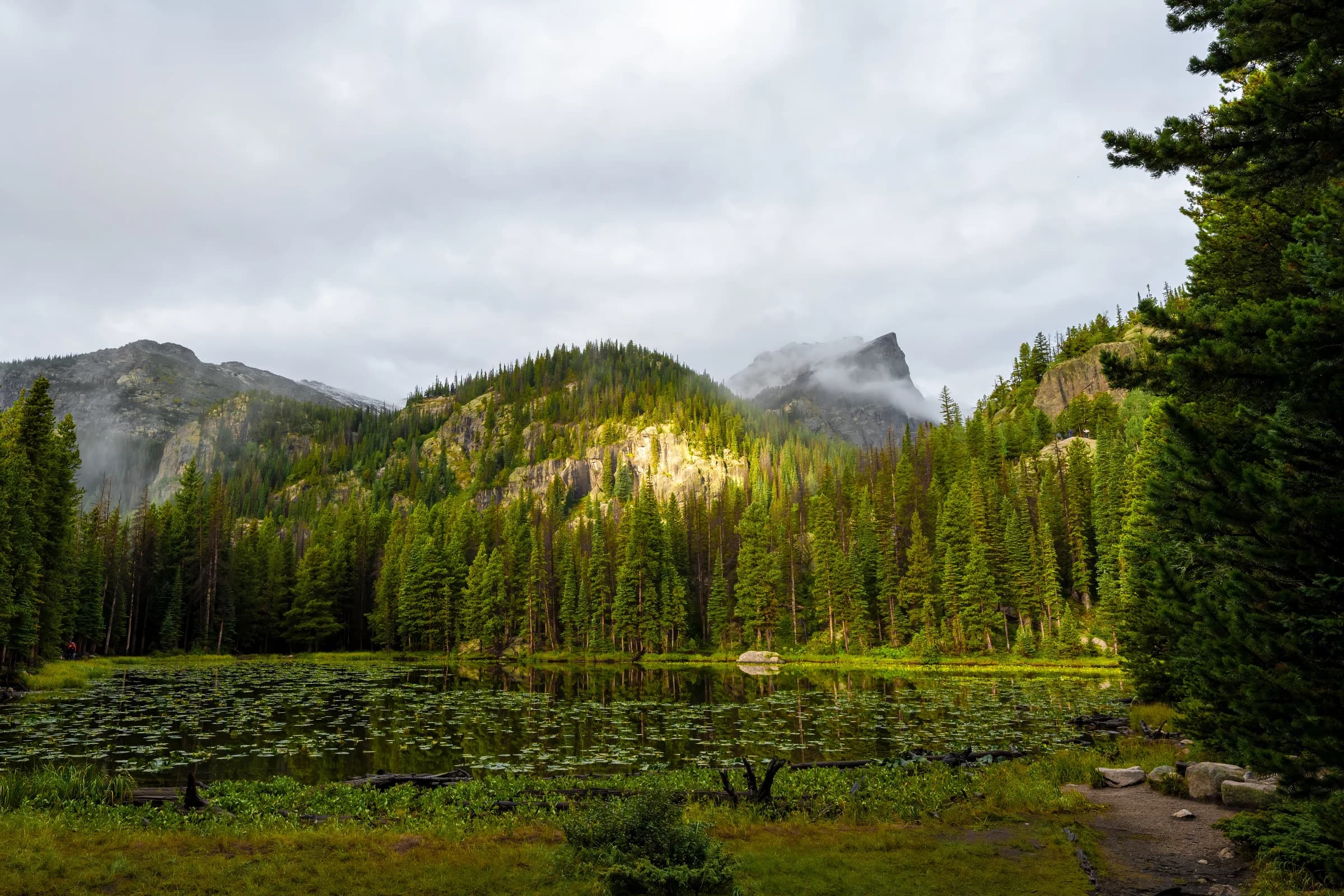 Emerald Lake's Misty Embrace (2023)