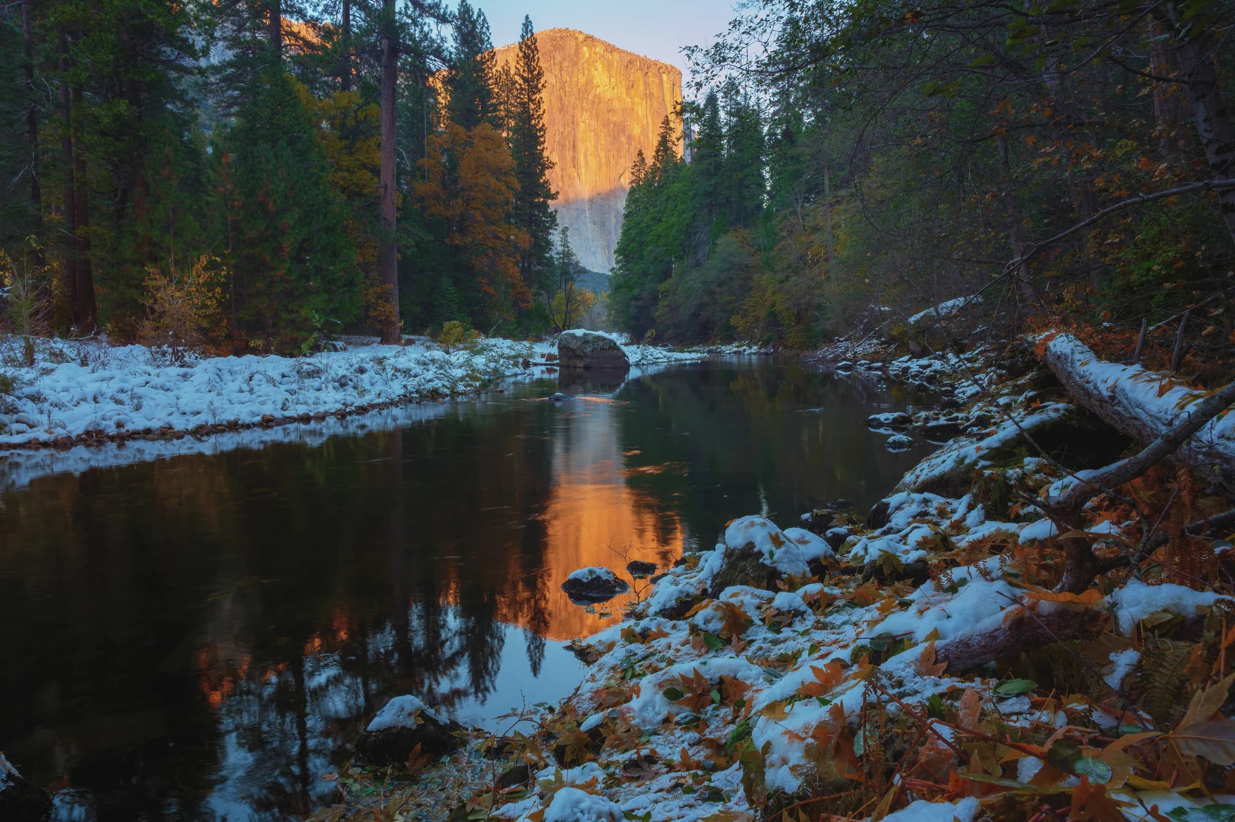 El Capitan's Winter Reflection