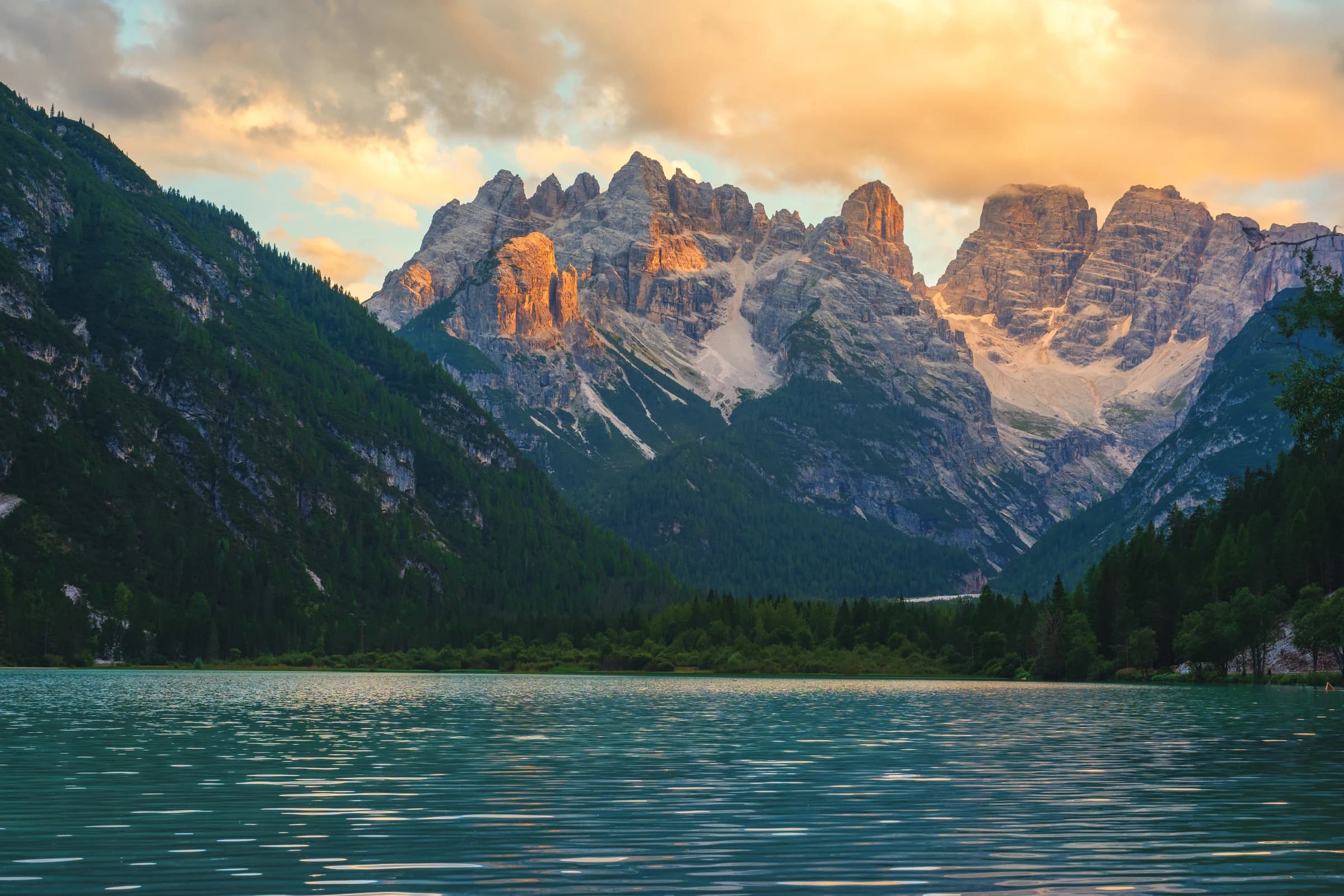 Dolomites' Golden Hour Reflection