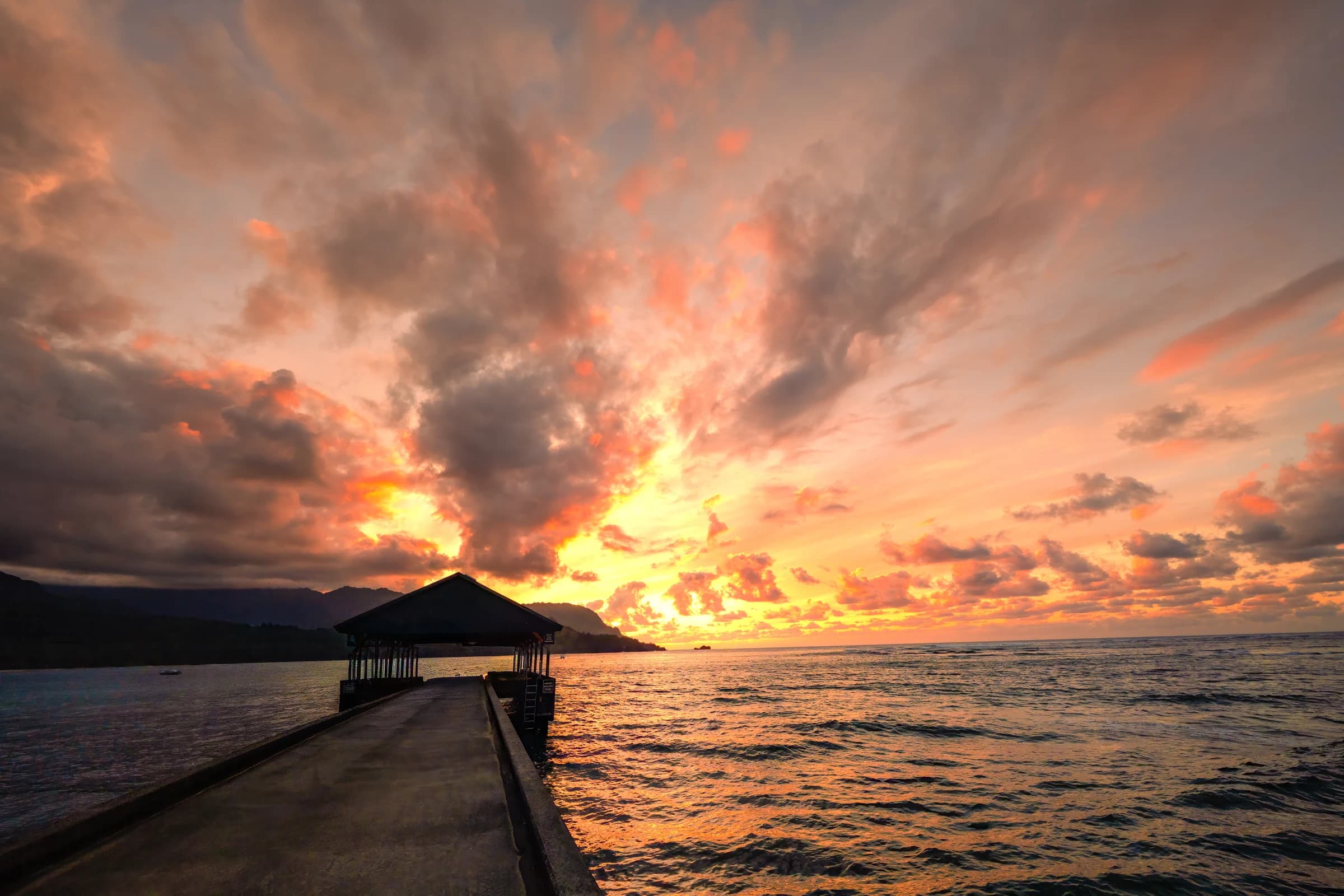 Hanalei Bay Pier Sunset, Kauai
