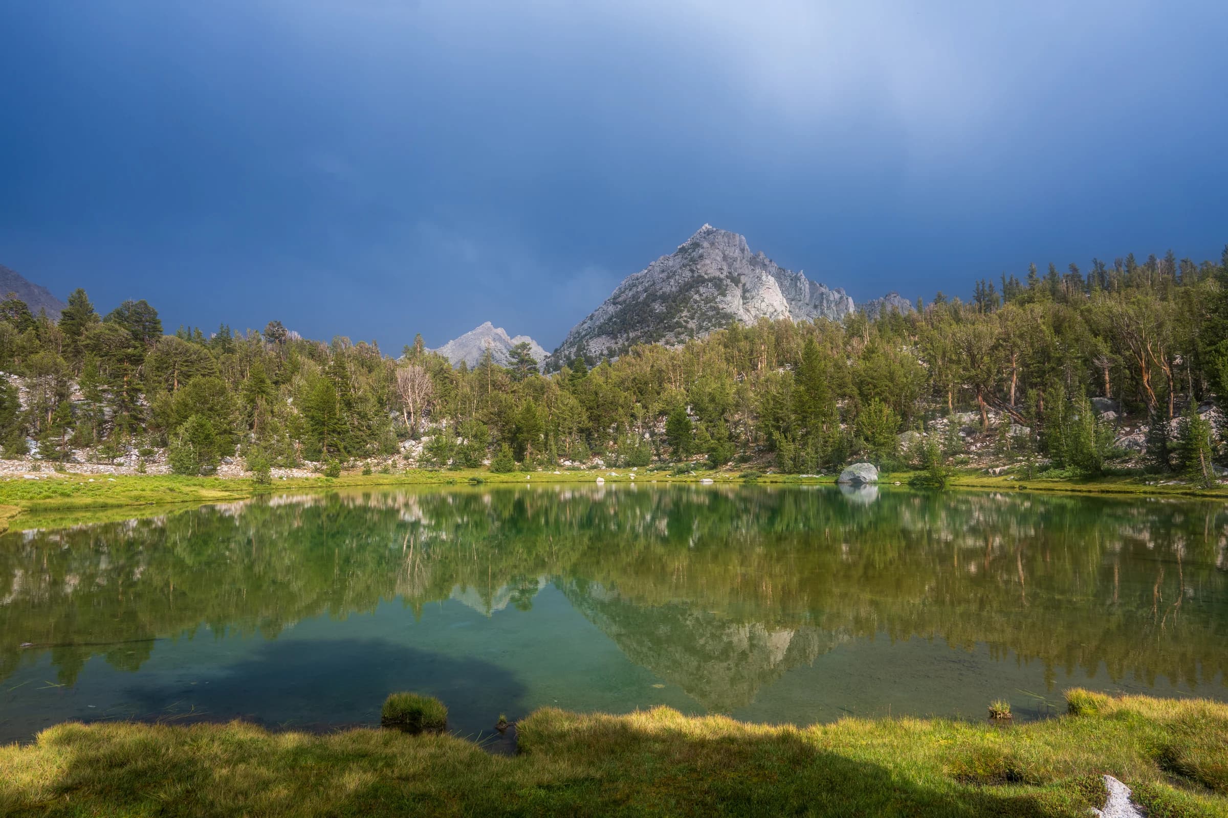 High Sierra Lake Under Storm Clouds