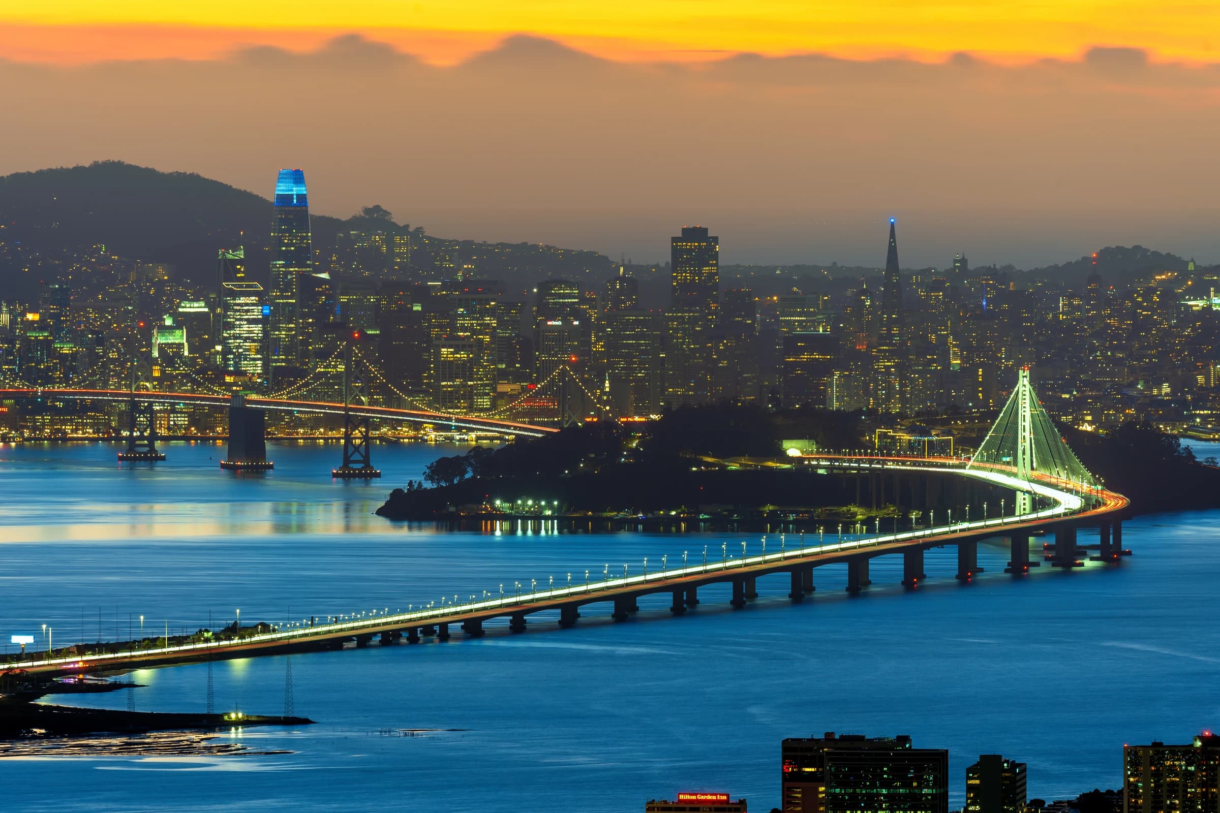 San Francisco Twilight Bridgescape