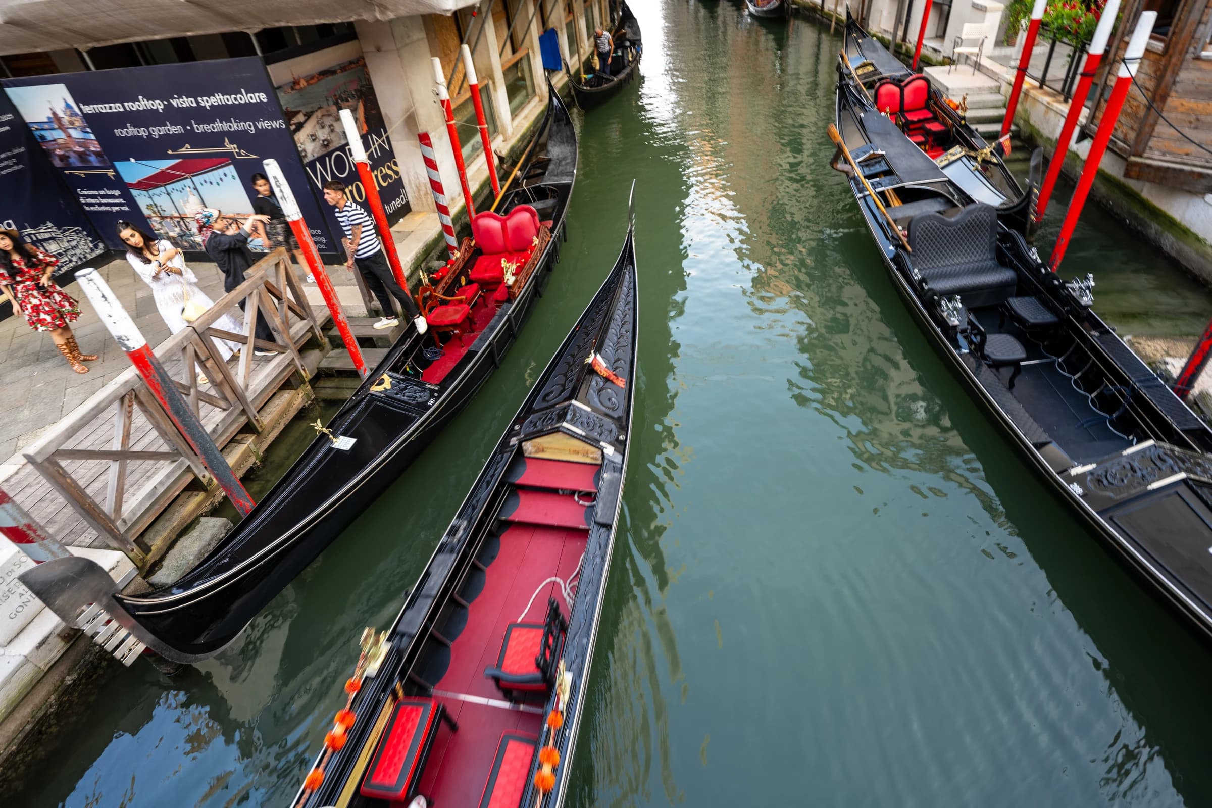 Venetian Gondolas on Emerald Water