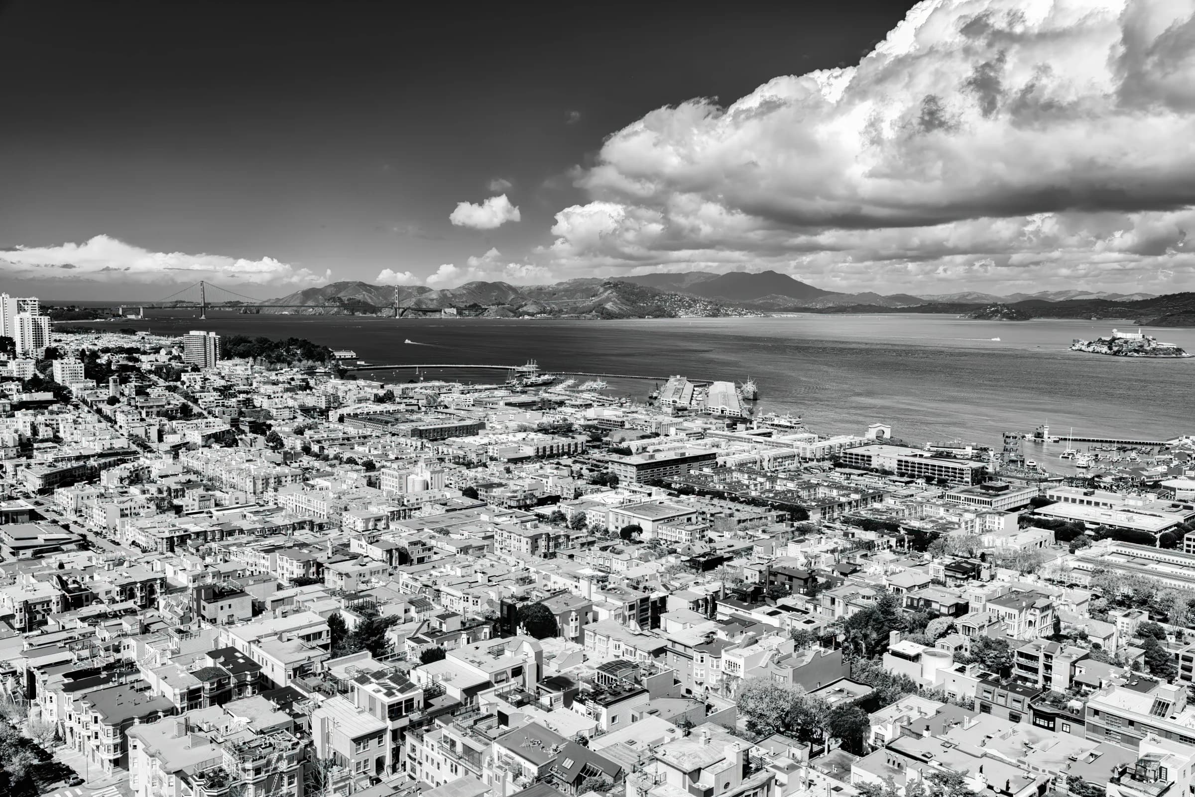 San Francisco Panorama in Monochrome