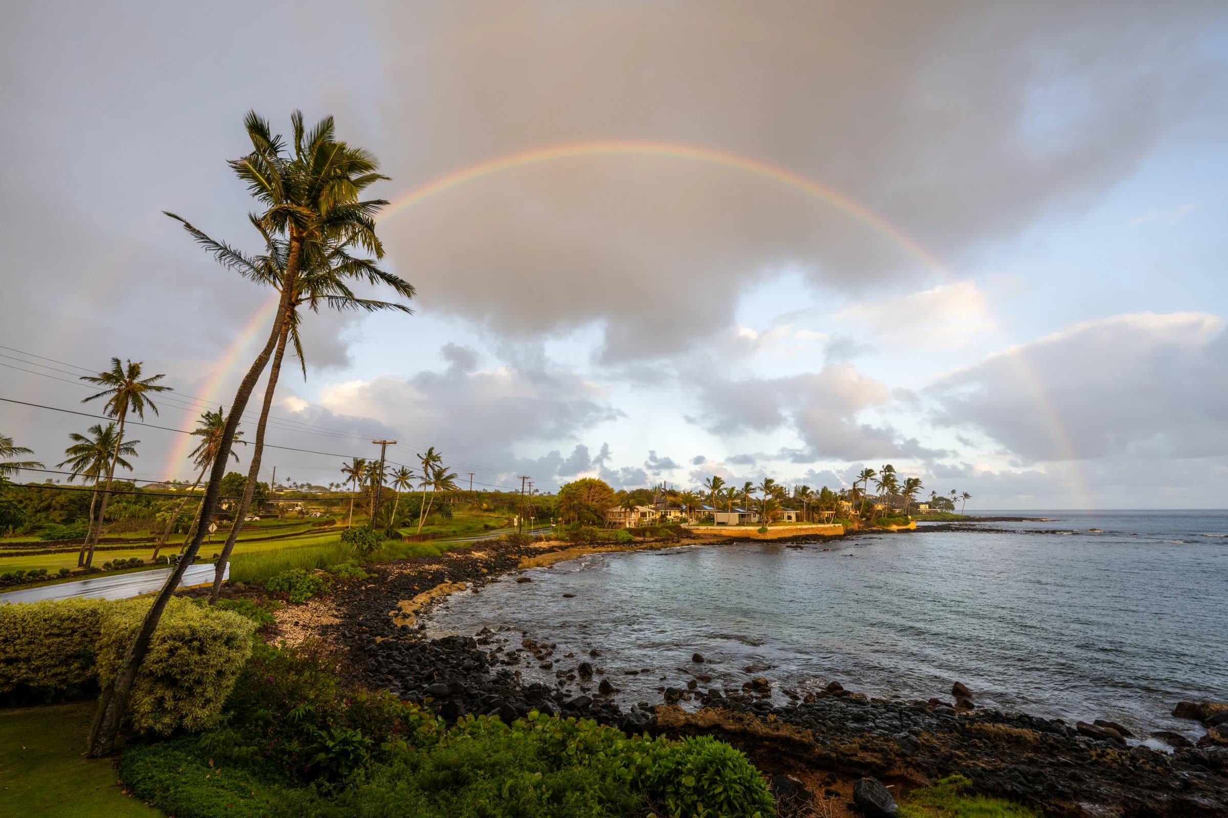 Kauai Rainbow over Tropical Coast