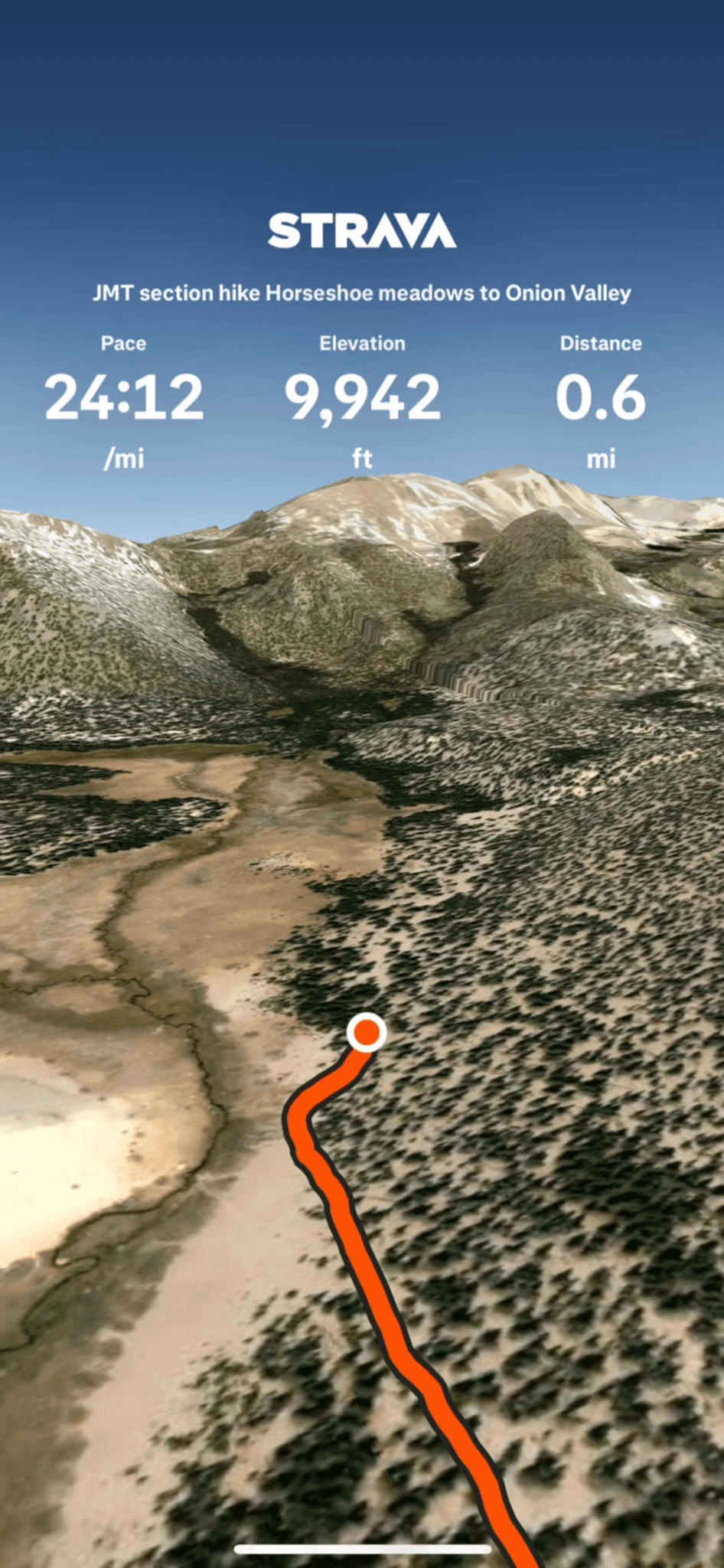 Flyby of the JMT section hike from Cottonwood pass to Onion Valley